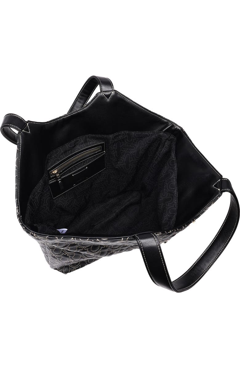 True Religion Horseshoe Quilted Charm Tote Bag, Alternate, color, Black