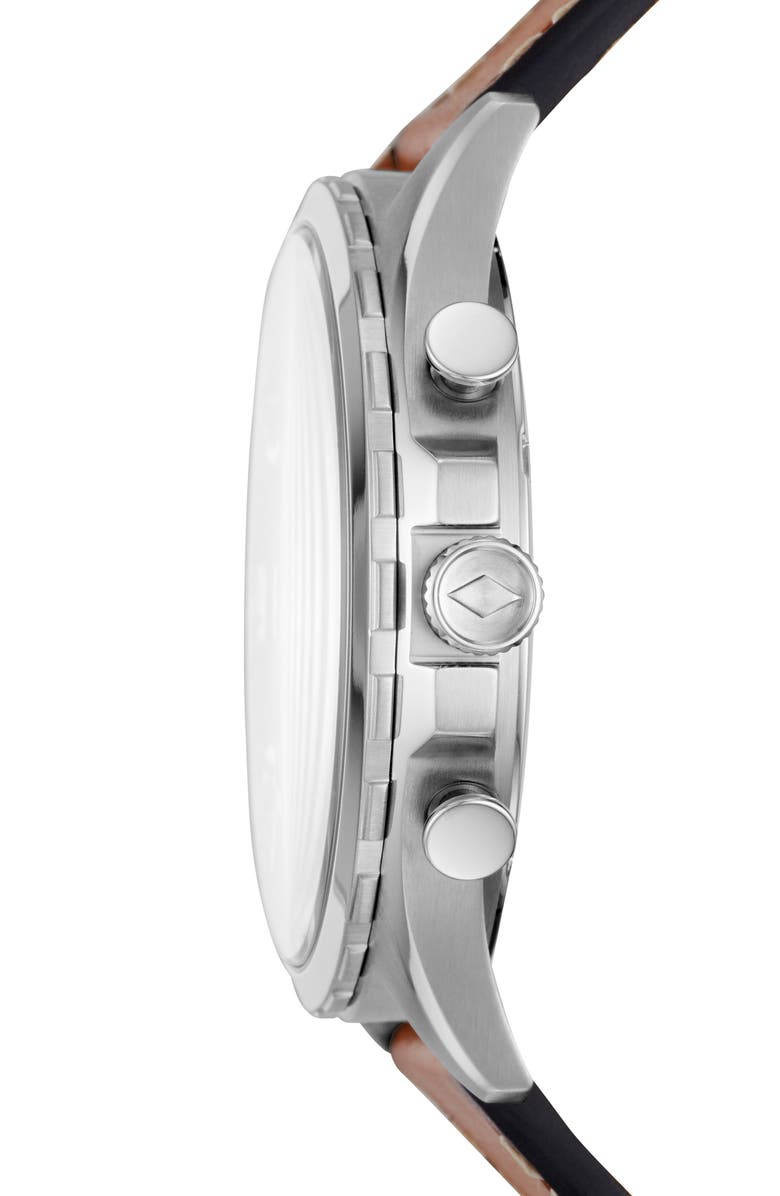 Fossil Forrester Chronograph Leather Strap Watch, 46mm, Alternate, color,