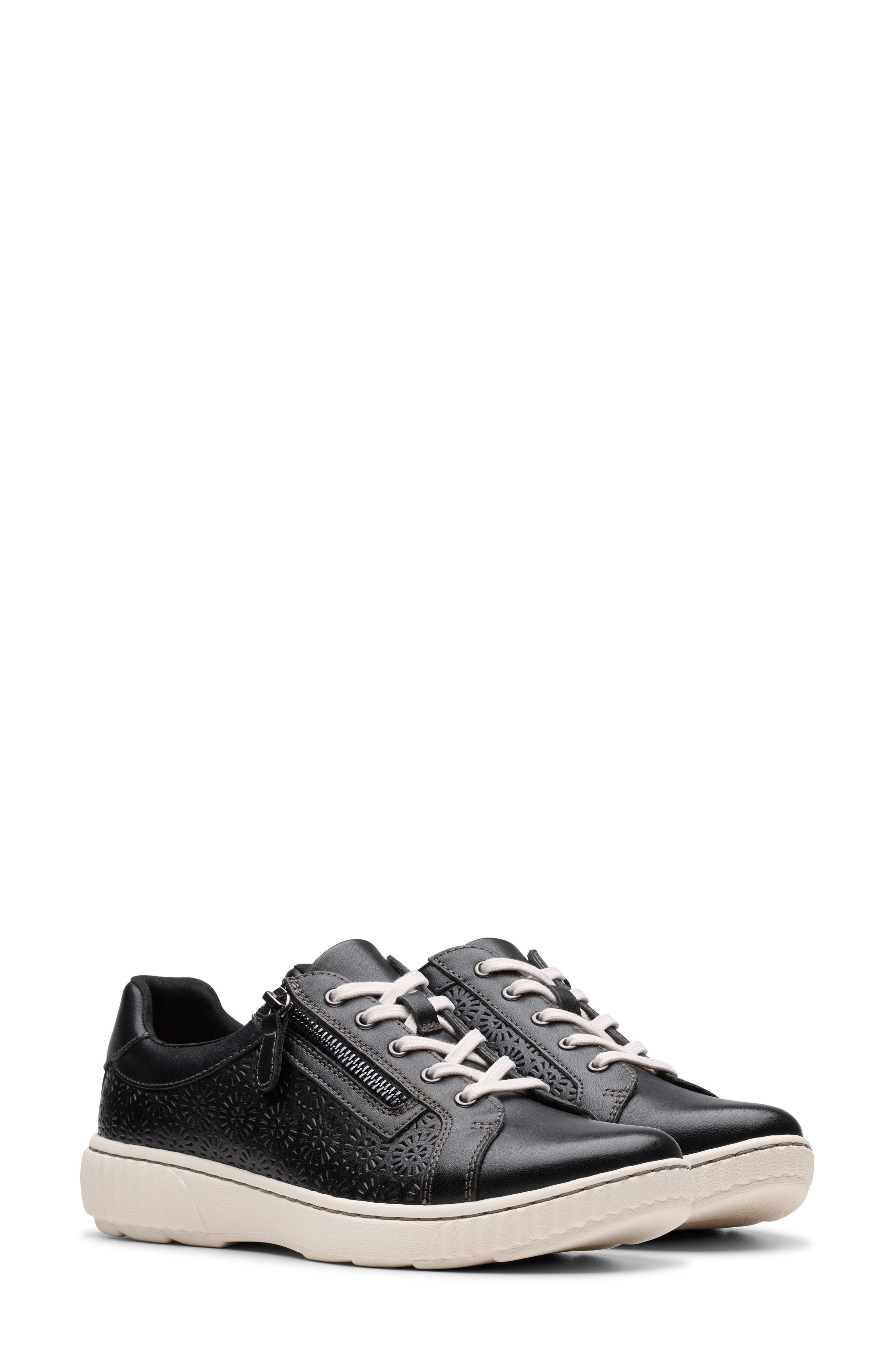 Clarks<sup>®</sup> Caroline Rio Sneaker - Wide Width Available, Alternate, color, Black Leather