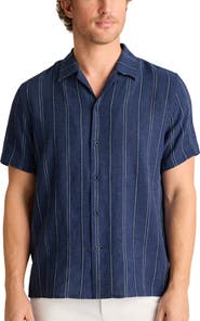 Bonobos Riviera Stripe Linen Blend Camp Shirt