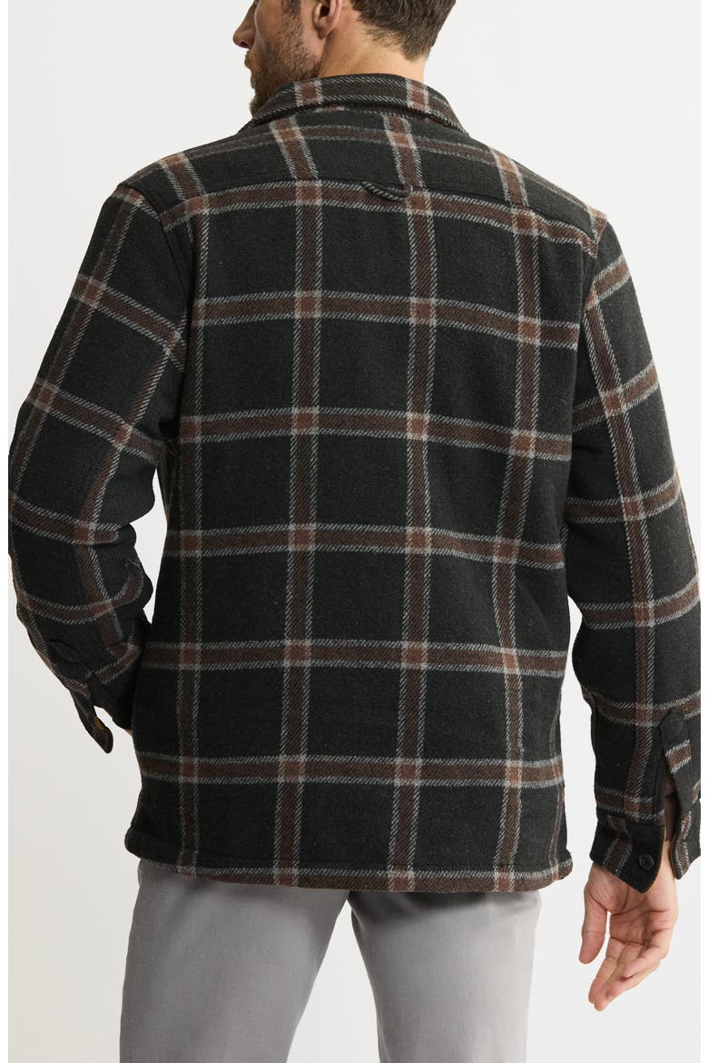 Plaid Shirt Jacket with Faux Fur Lining, Alternate, color, BLACK PLAID