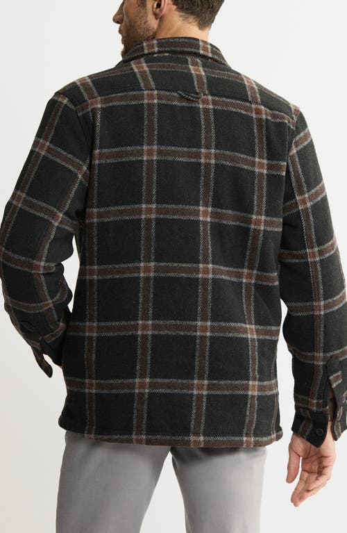Jachs Plaid Shirt Jacket With Faux Fur Lining In Black