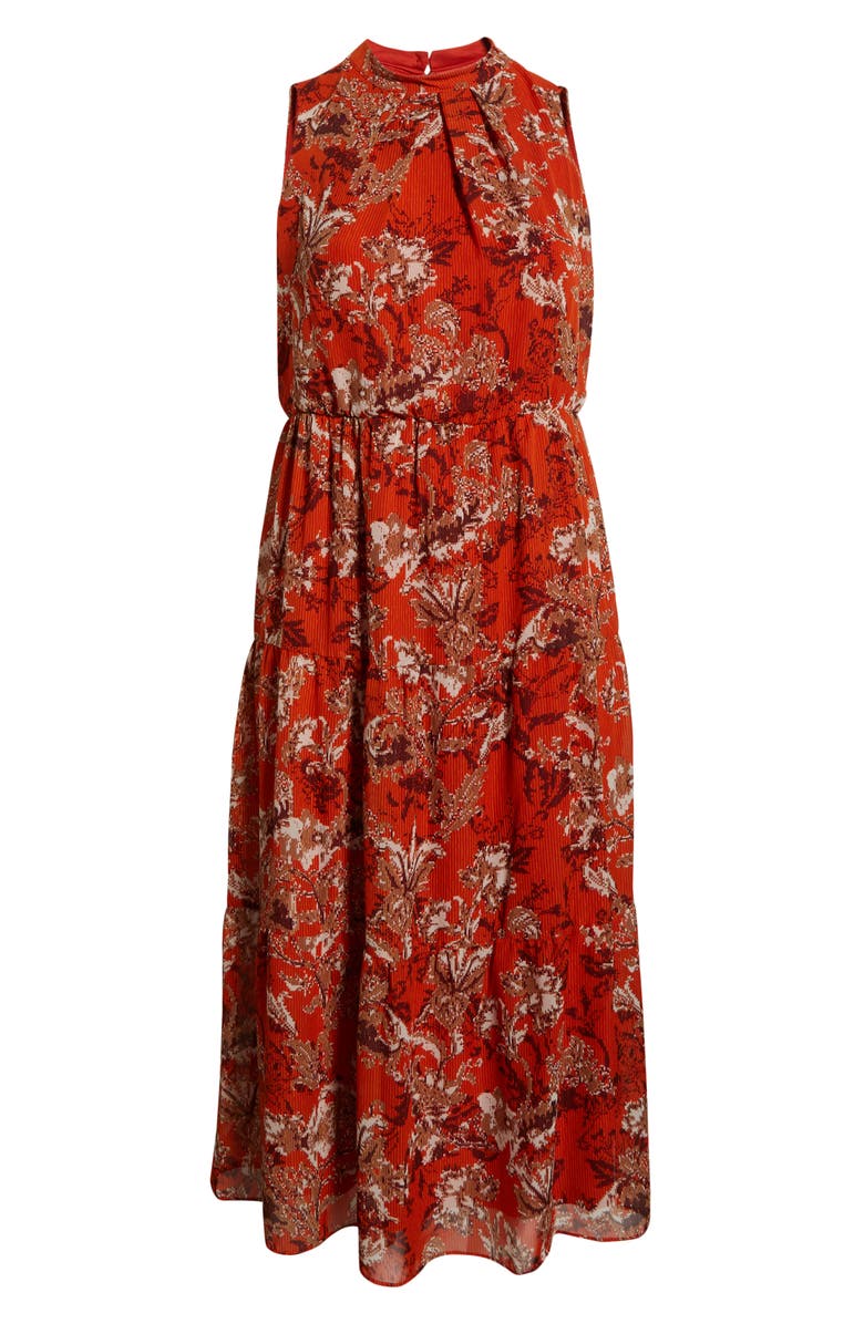 Julia Jordan Sleeveless Mock Neck Maxi Dress, Alternate, color, Rust Multi