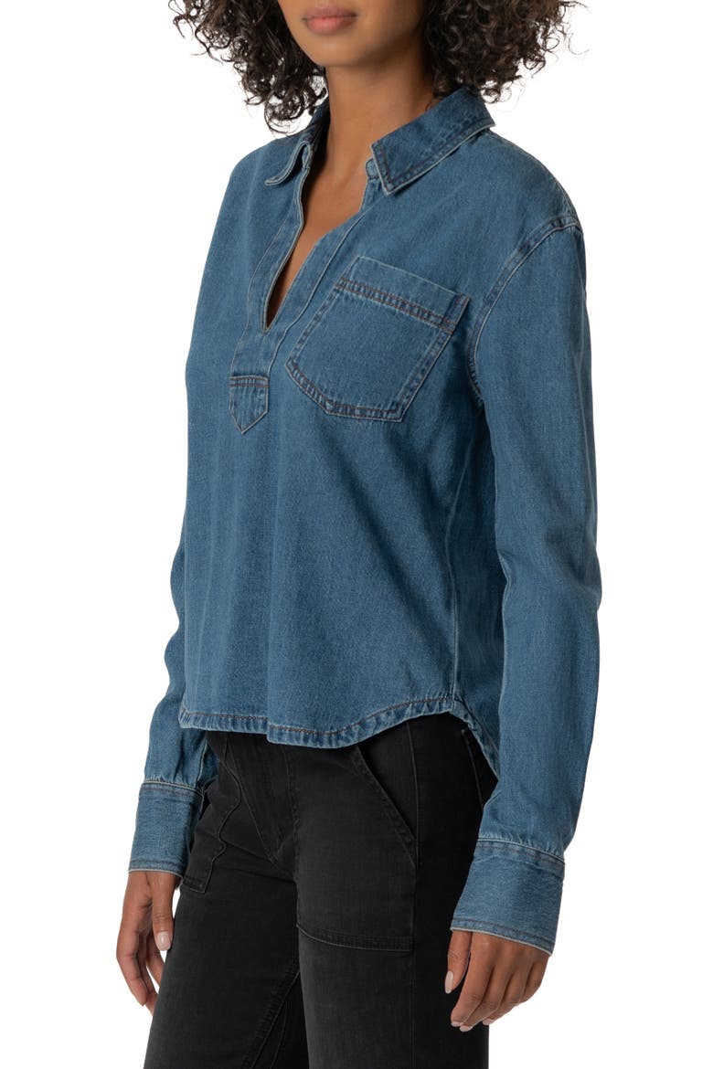Iris Pullover Denim Shirt, Alternate, color, EASE
