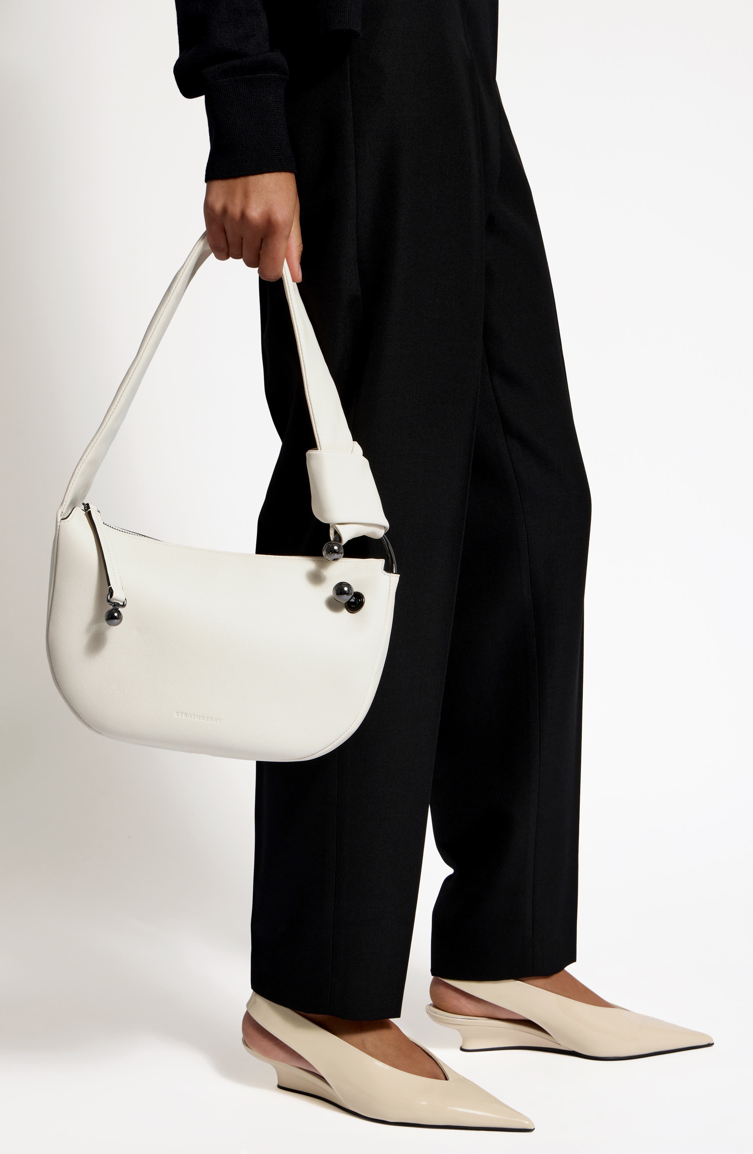 Strathberry Mini Halo Leather Shoulder Bag, Alternate, color, 