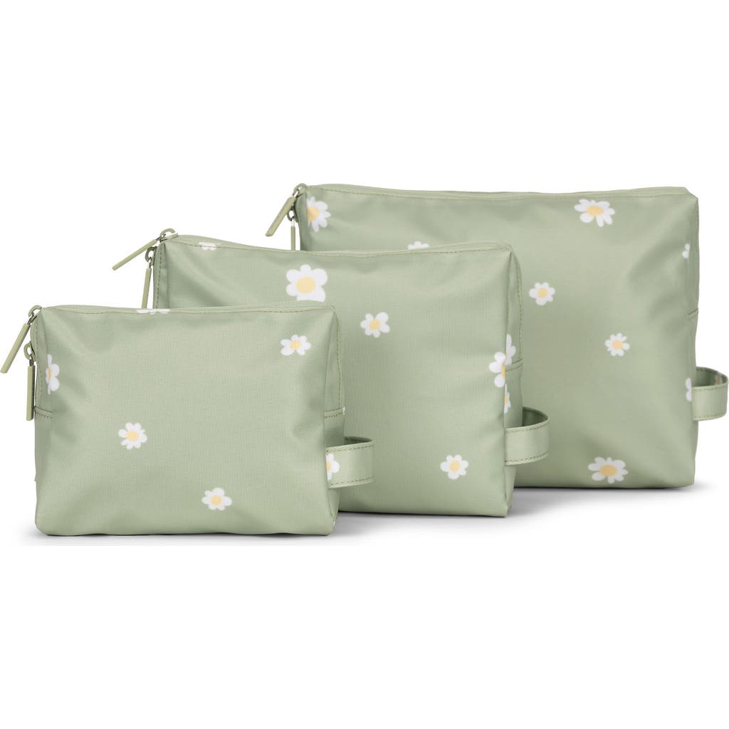 CALPAK 3-Piece Water Resistant Zip Pouch Set in Daisy at Nordstrom