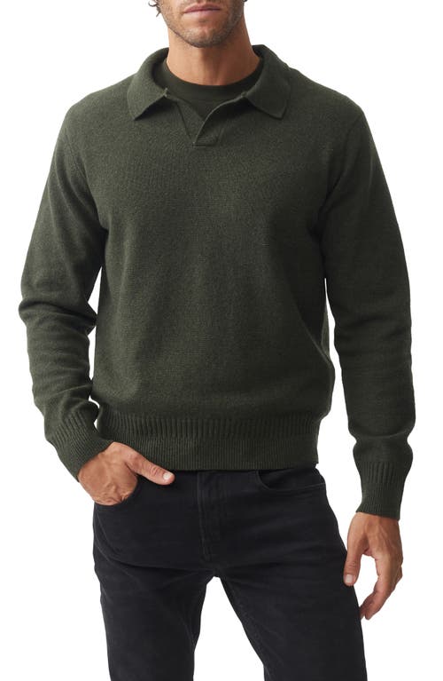 Rodd & Gunn Kingswood Wool Blend Johnny Collar Sweater in Thyme 