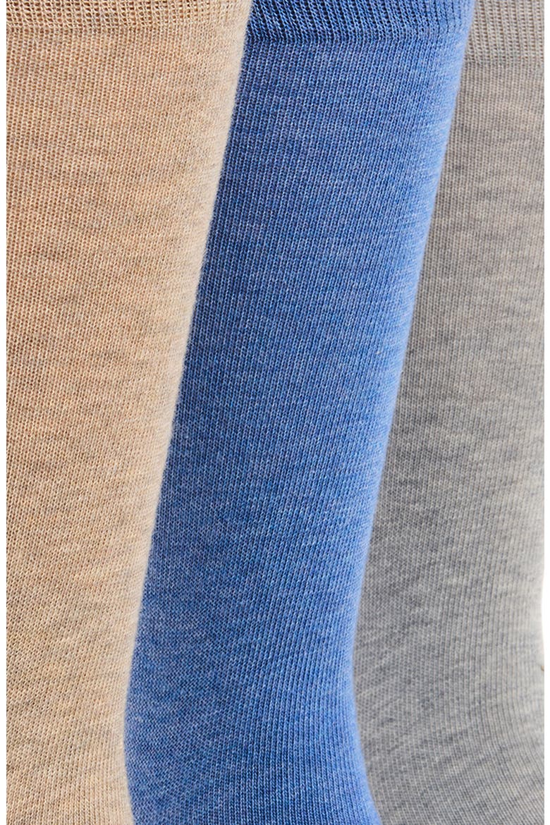 Assorted 3-Pack Combed Cotton Blend Dress Socks, Alternate, color, GREY- BLUE- TAUPE