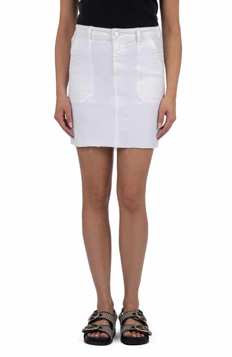 KUT from the Kloth Bristol Raw Hem Denim Skirt