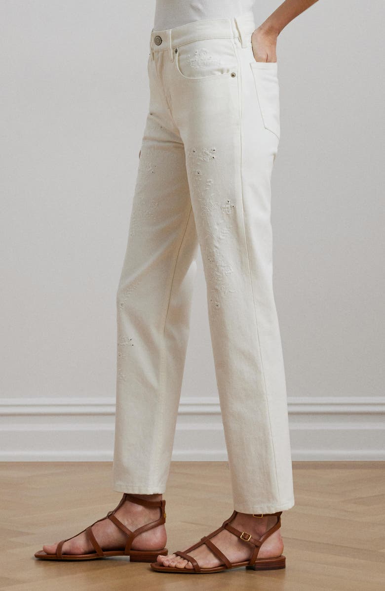 Lauren Ralph Lauren Relaxed Tapered Ankle Jeans, Alternate, color, White Wsh