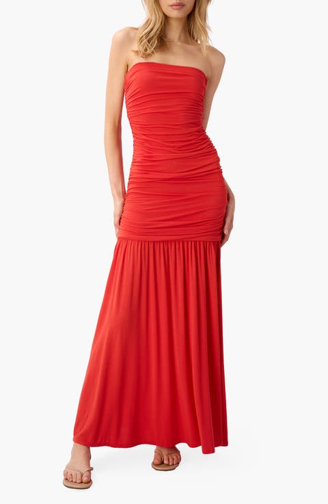 Waverly Strapless Drop Waist Maxi Dress