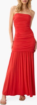 CAMI NYC Waverly Strapless Drop Waist Maxi Dress