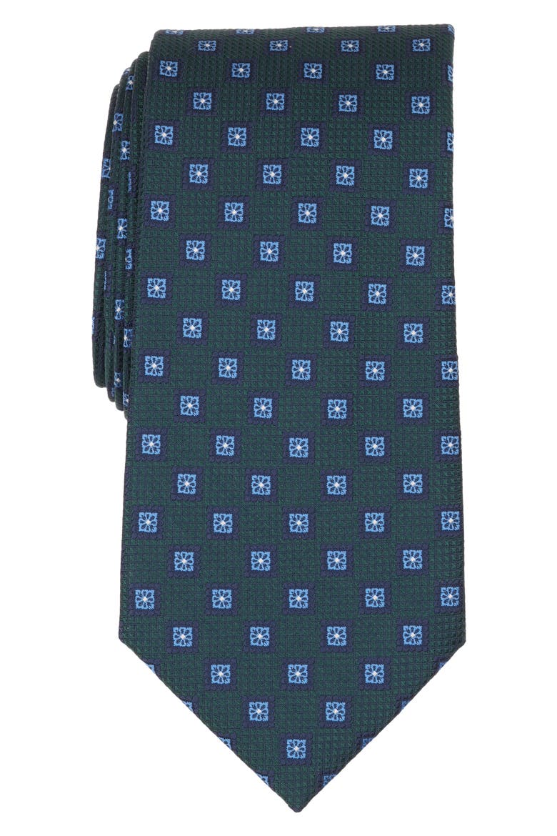 Woven Textured Tie, Main, color, DARK GREEN