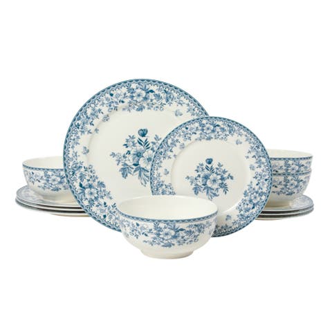 Garden Toile 12-piece Porcelain Dinnerware Set