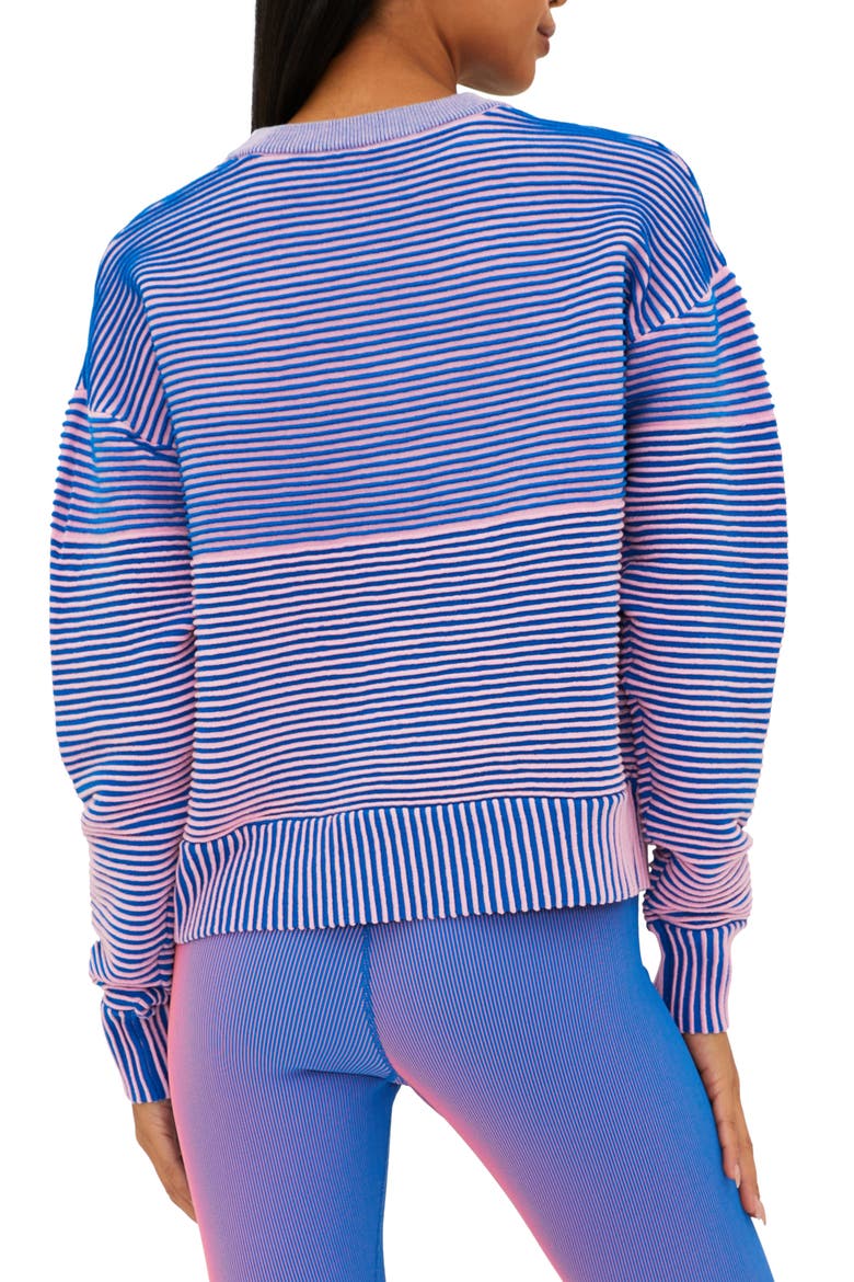 Occulus Textured Stripe Crewneck Sweater, Alternate, color, IMPERIAL TWO TONE