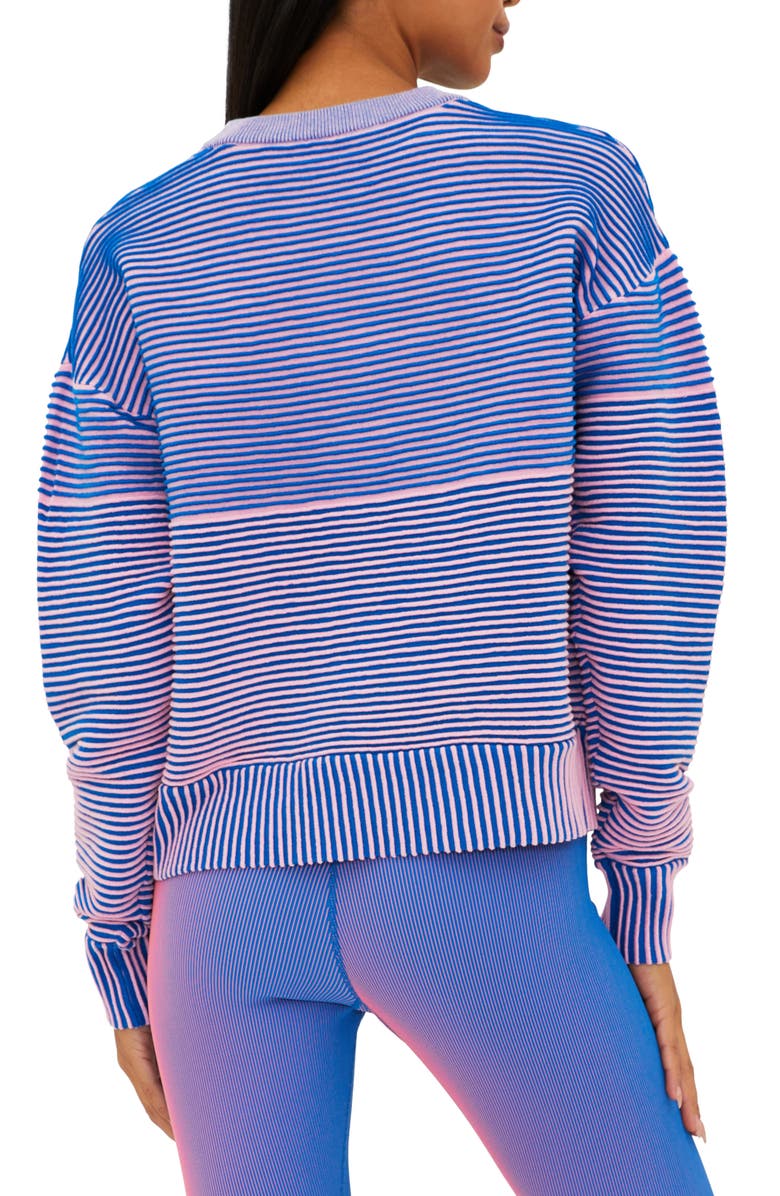 Beach Riot Occulus Textured Stripe Crewneck Sweater, Alternate, color, Imperial Two Tone