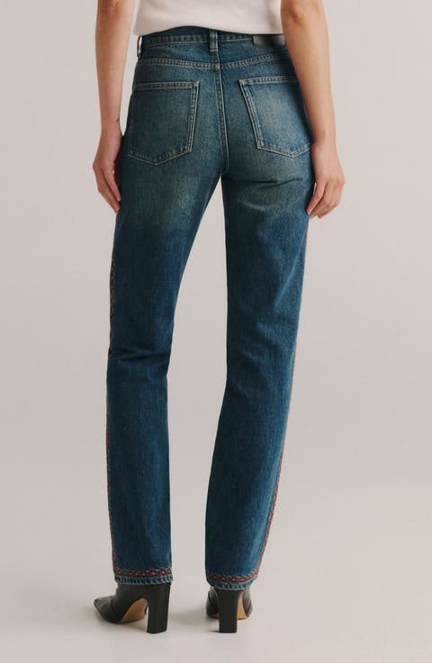 Cate High Waist Straight Leg Jeans