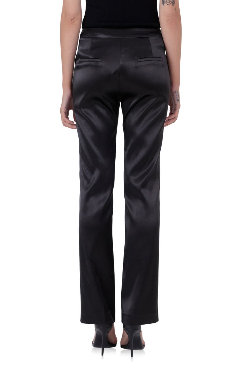 Endless Rose Mid Rise Flared Satin Trousers, Alternate, color, 