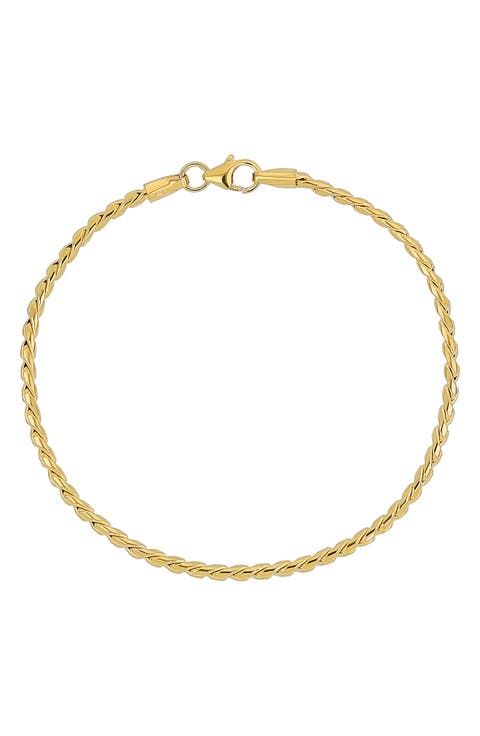 14金Aurate midi gold bar bracelet Triangle Gold Bracelet - 14K Gold Bracelet for Women