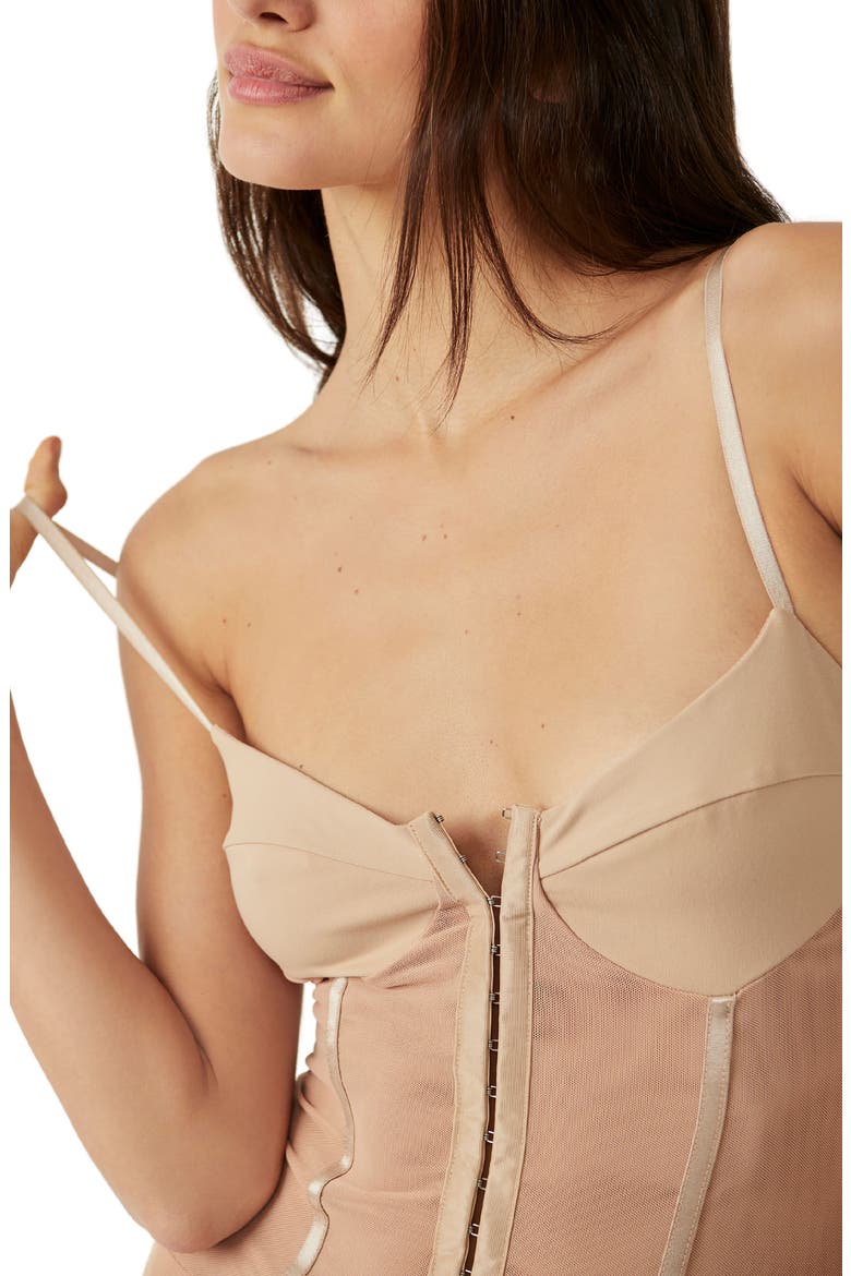 Intimately FP Night Rhythm Corset Bodysuit, Alternate, color, PINK SAND DUNE