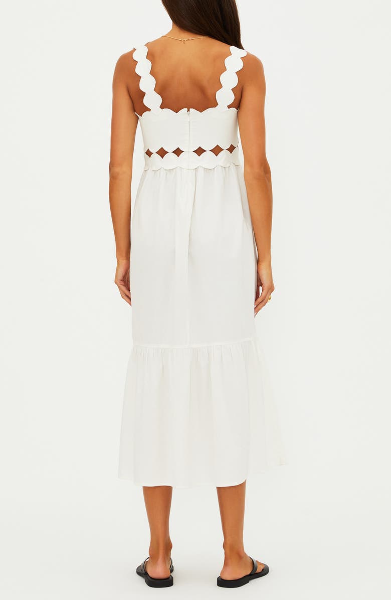 Beach Riot Campbell Scallop Cutout Cotton Cover-Up Sundress, Alternate, color, White