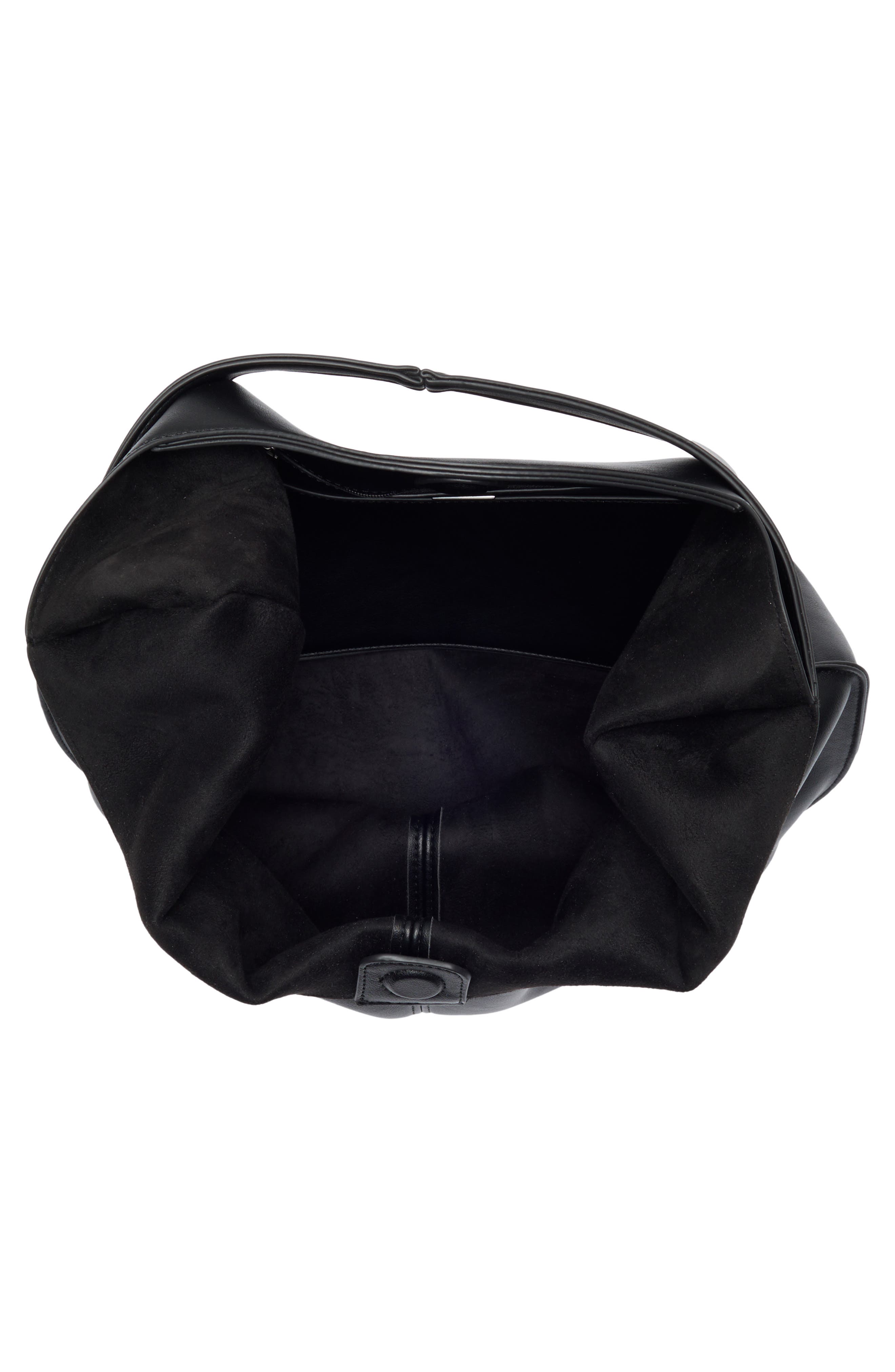 BCBG Long Crescent Hobo Bag, Alternate, color, Black