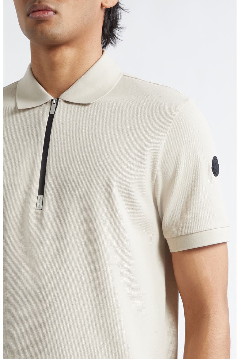 Cotton Pique Zip Polo, Alternate, color, AGATE GRAY