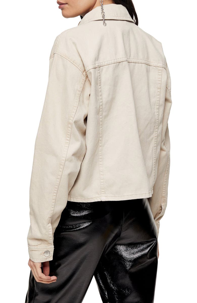 Topshop Boxy Crop Shirt Jacket, Alternate, color, 