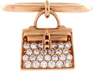 Pre-Owned Hermes Kelly Amulette Ring 18K Rose Gold with Pave Diamonds