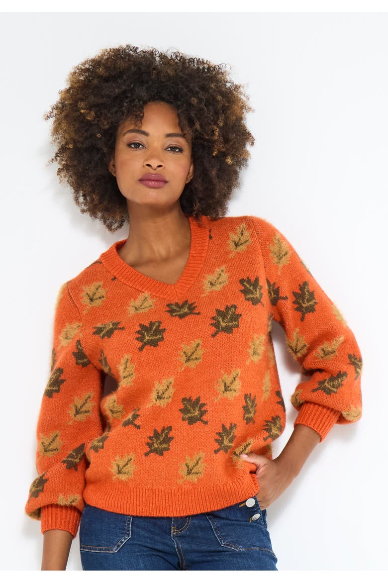 Comfy Leafy Pullover, Main, color, FALLING LEAF PRINT
