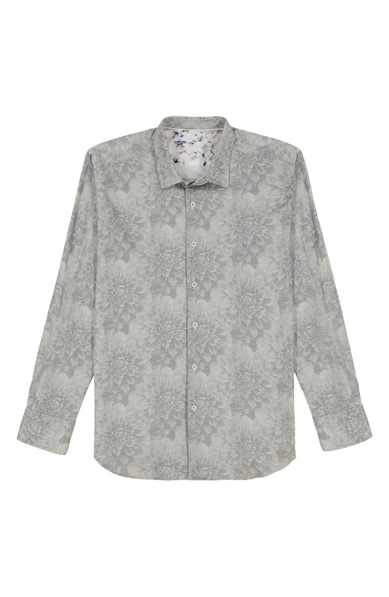 Robert Graham Lexington Floral Stretch Cotton Button-Up Shirt, Alternate, color, White