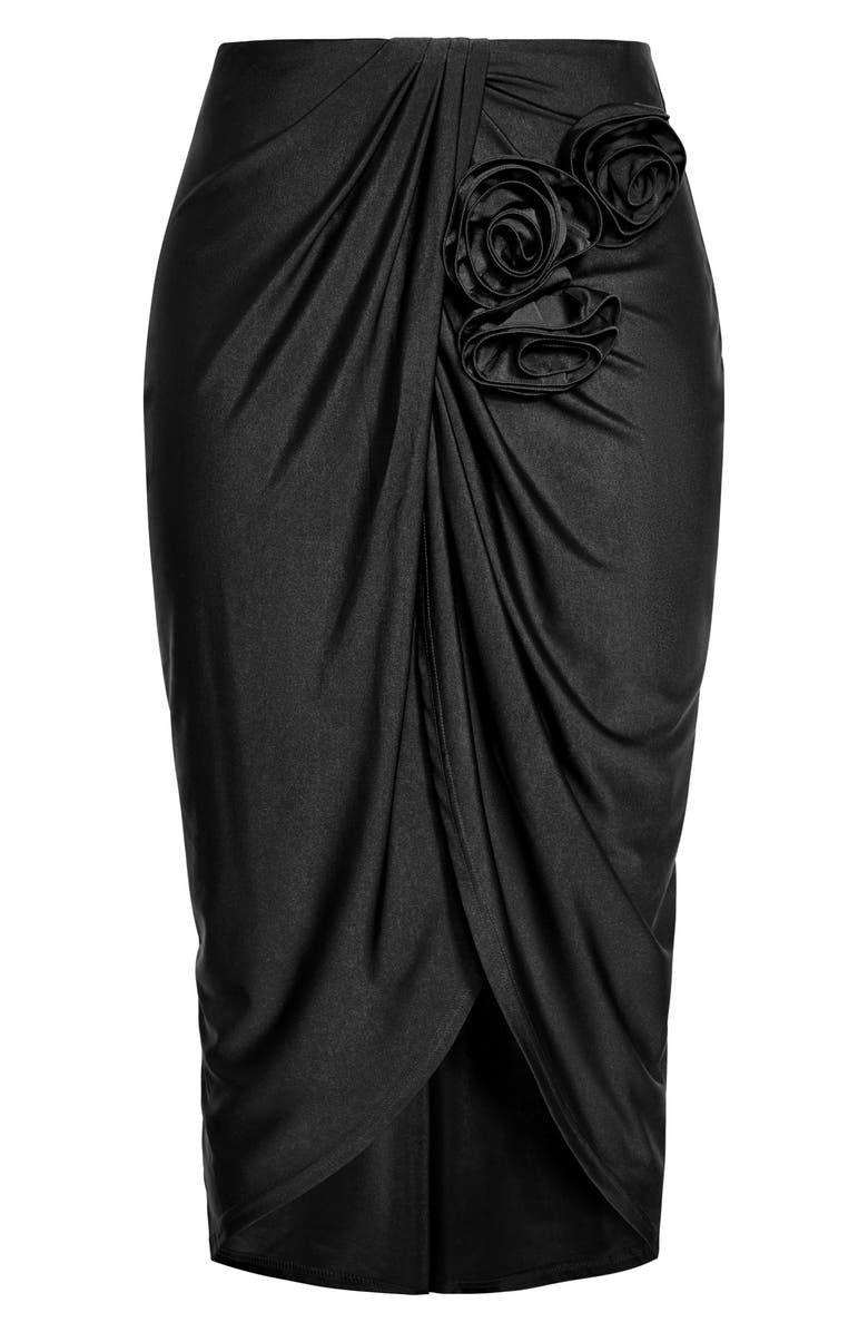 City Chic Tulip Hem Satin Skirt, Alternate, color, 
