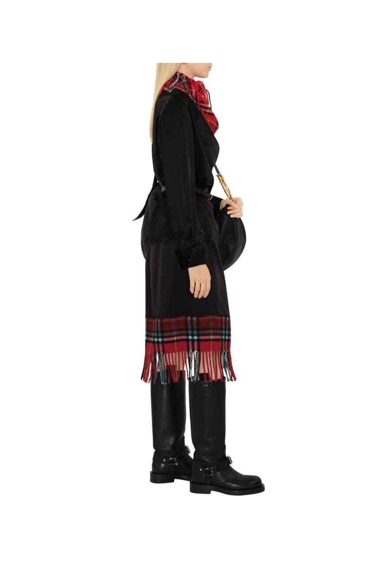 Burberry Satin and Check Scarf Skirt, Alternate, color,