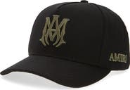 AMIRI MA Logo Cotton Canvas Snapback Baseball Cap