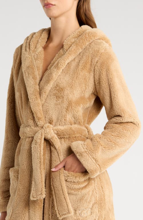 Ugg(r) Aarti Faux Shearling Hooded Robe In Brown