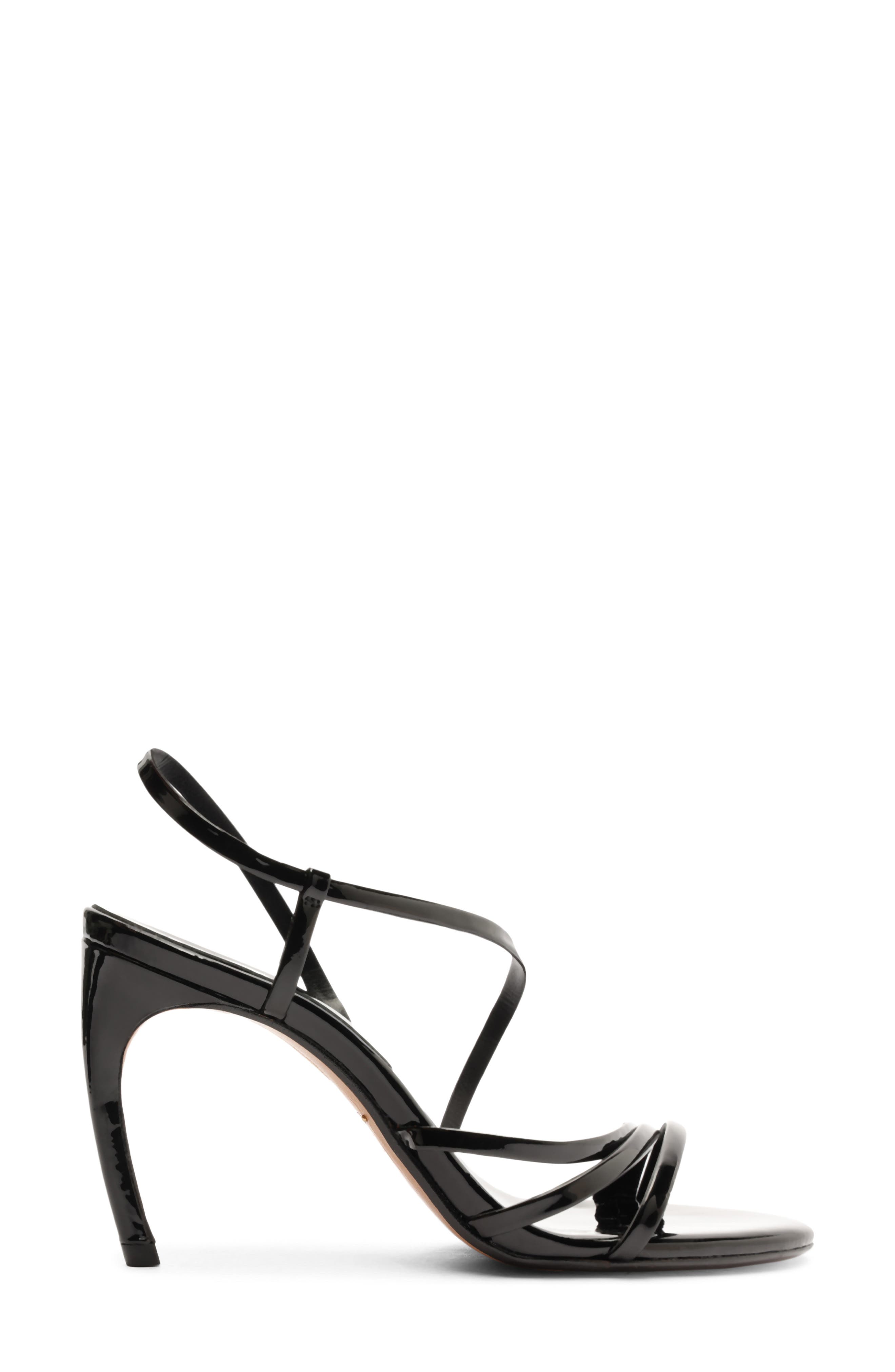 Schutz Annie Curve Stiletto Sandal, Alternate, color, Black