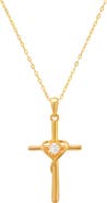 Queen Jewels Sterling Silver CZ Cross Pendant Necklace