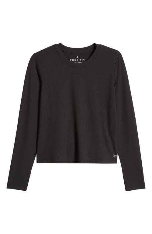 Free Fly Long Sleeve Rib T-shirt In Black