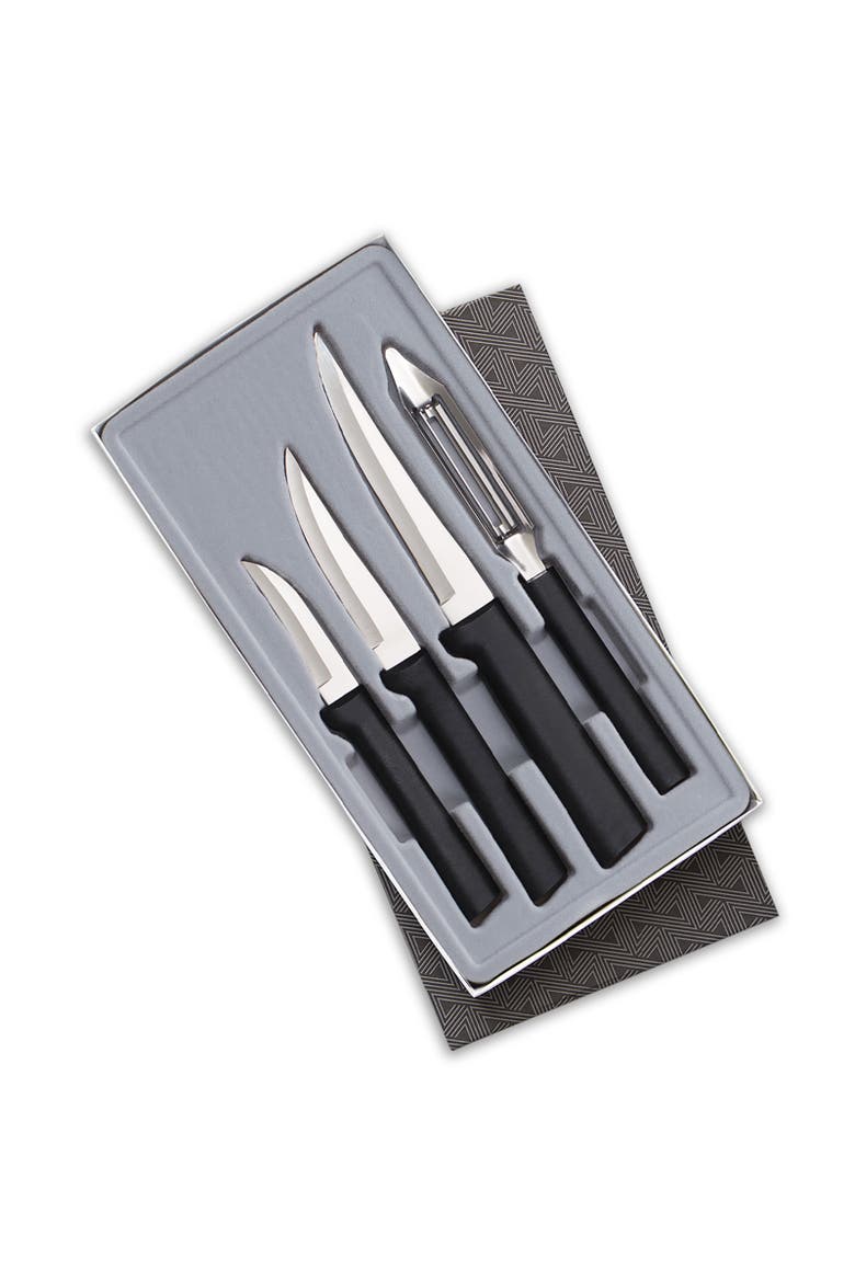 4-Piece Meal Prep Knife Set in Gift Box, Main, color, Black