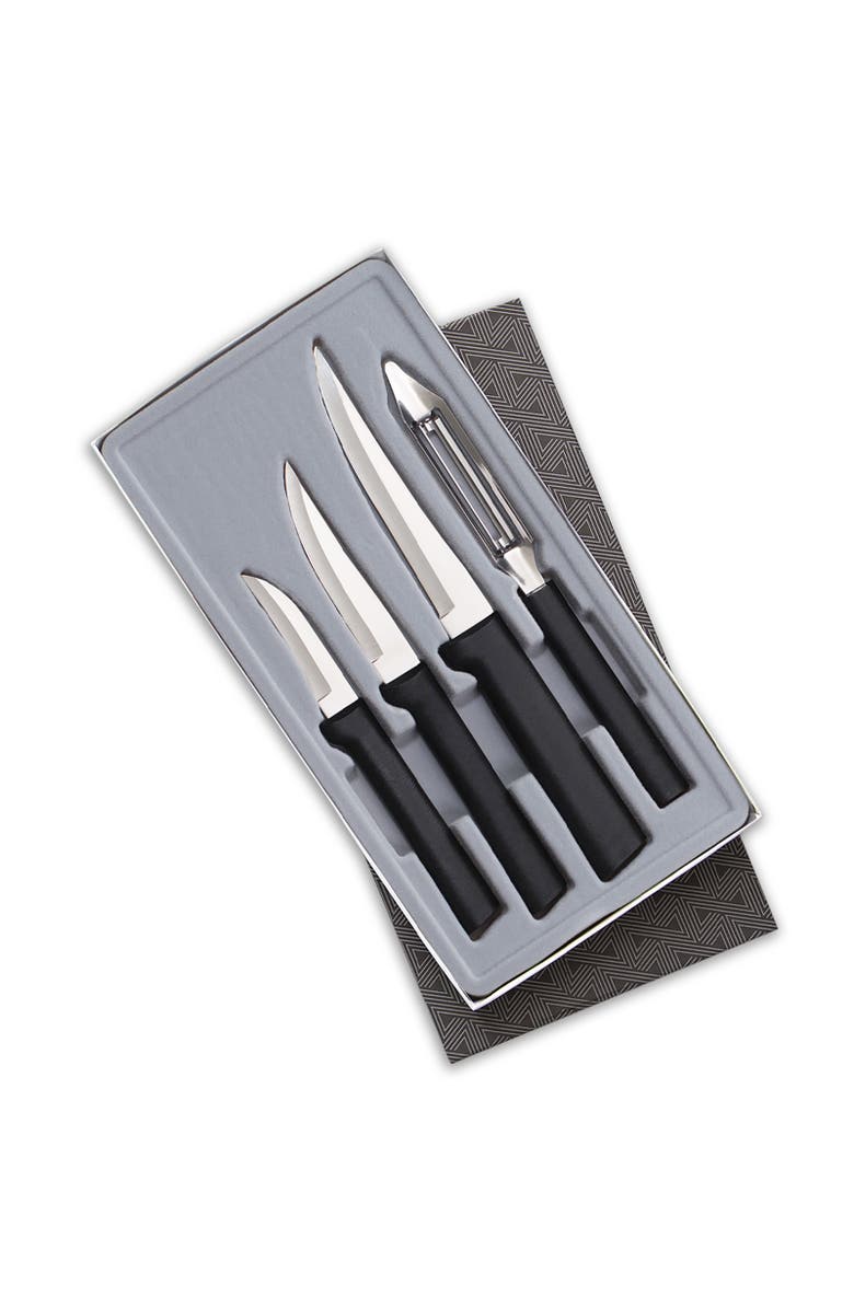 Rada 4 Piece Meal Prep Knife Set in Gift Box, Main, color, Black