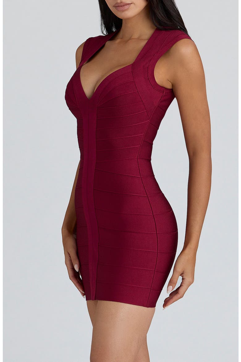 The Icon Bandage Minidress, Alternate, color, WINE