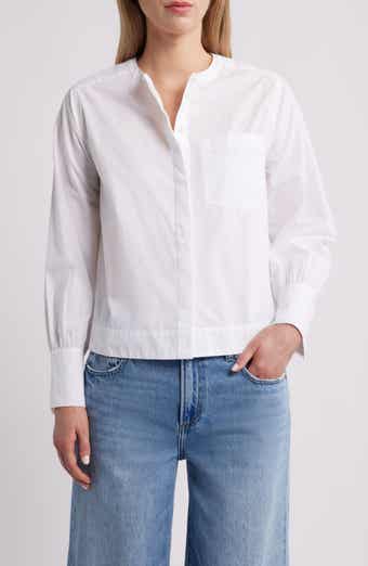 Paper Long Sleeve Cotton Poplin Button-Up Shirt