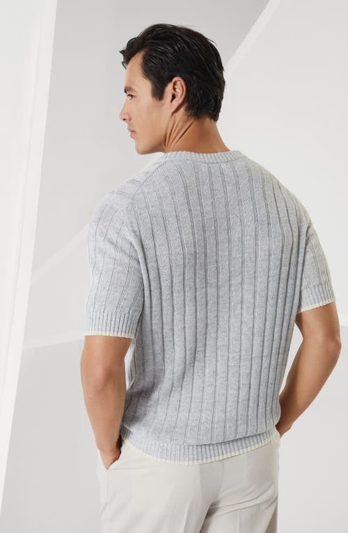 Brunello Cucinelli Double Layer Crewneck T-shirt In Fog