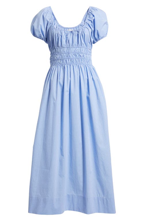 Faithfull The Brand Yolaine Cotton Midi Dress In Blue