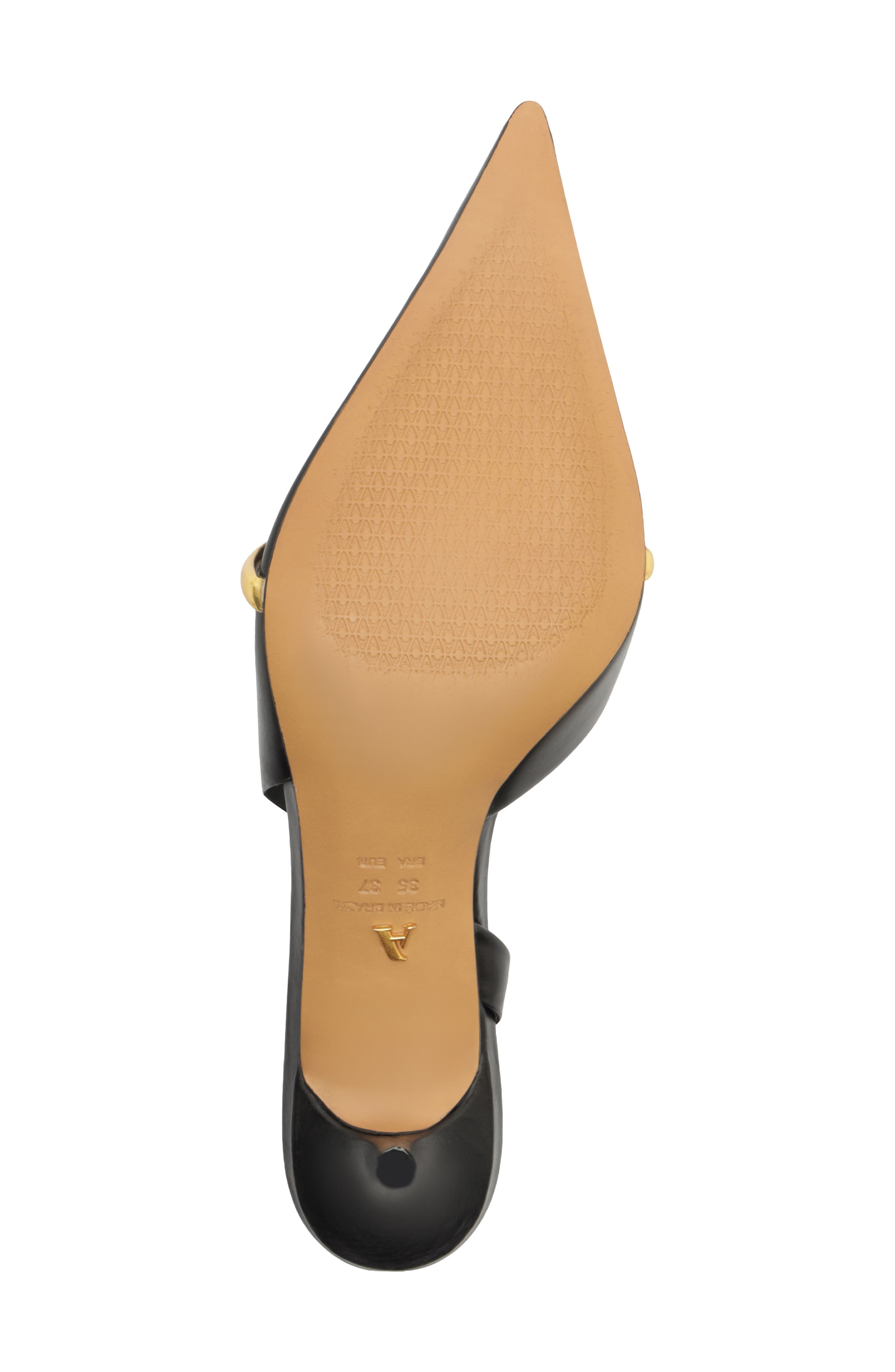Margaret Slingback Pointed Toe Pump, Alternate, color, BLACK/ GOLDEN