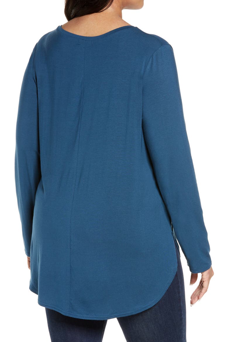 V-Neck Tunic, Alternate, color, BLUE WING