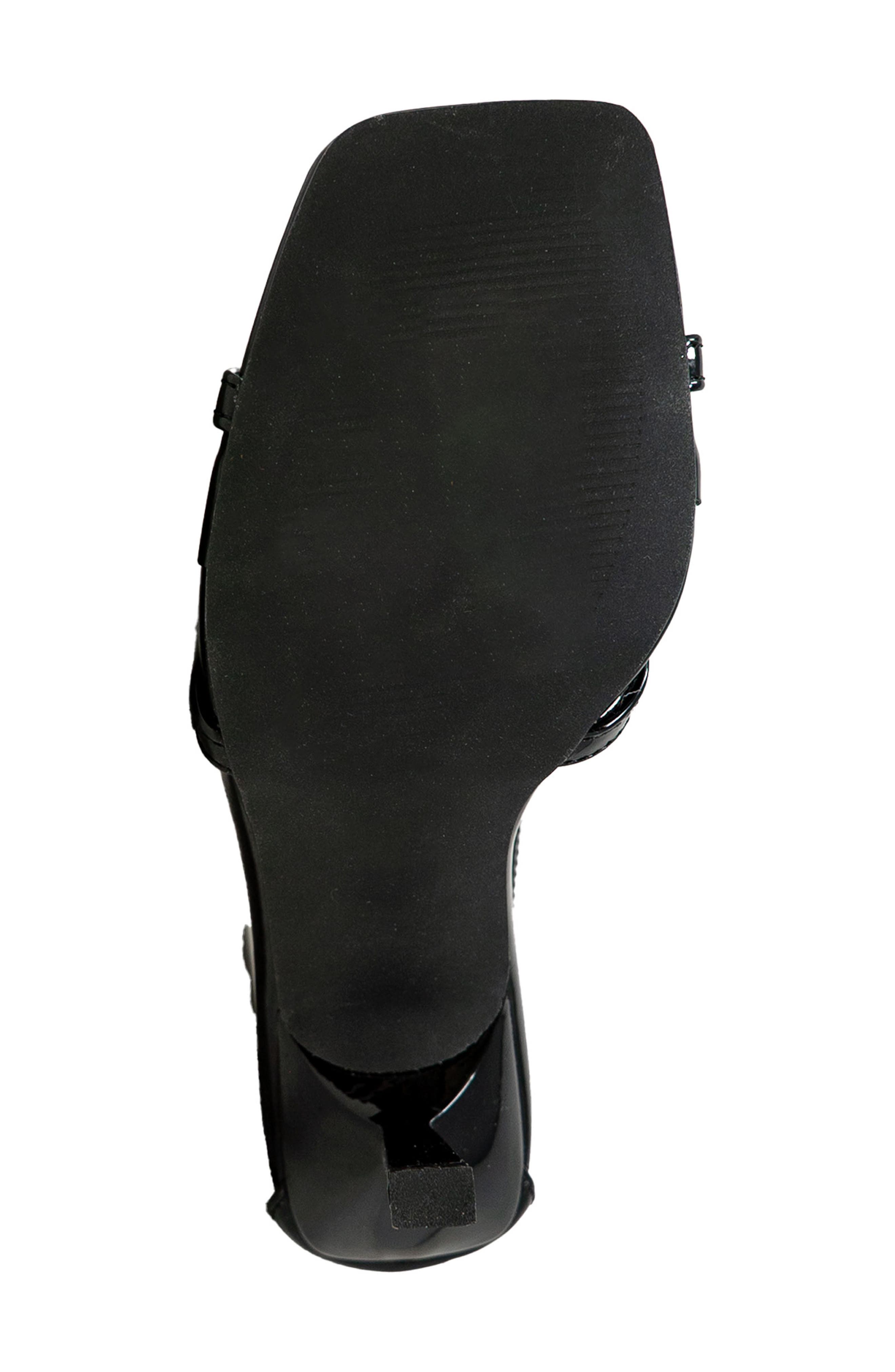 CHASE AND CHLOE Ankle Strap Stiletto Sandal, Alternate, color, Black Patent