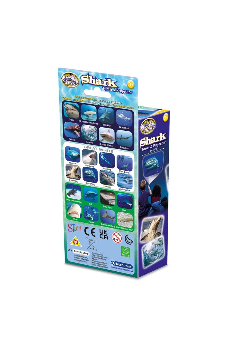 Brainstorm Toys Shark Torch & Projector Ages 3+, Alternate, color, Multicolored