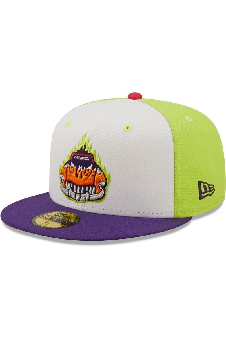 Men's New Era White/Purple Bólidos de Bowling Green Copa De La Diversion 59FIFTY Fitted Hat, Alternate, color, White