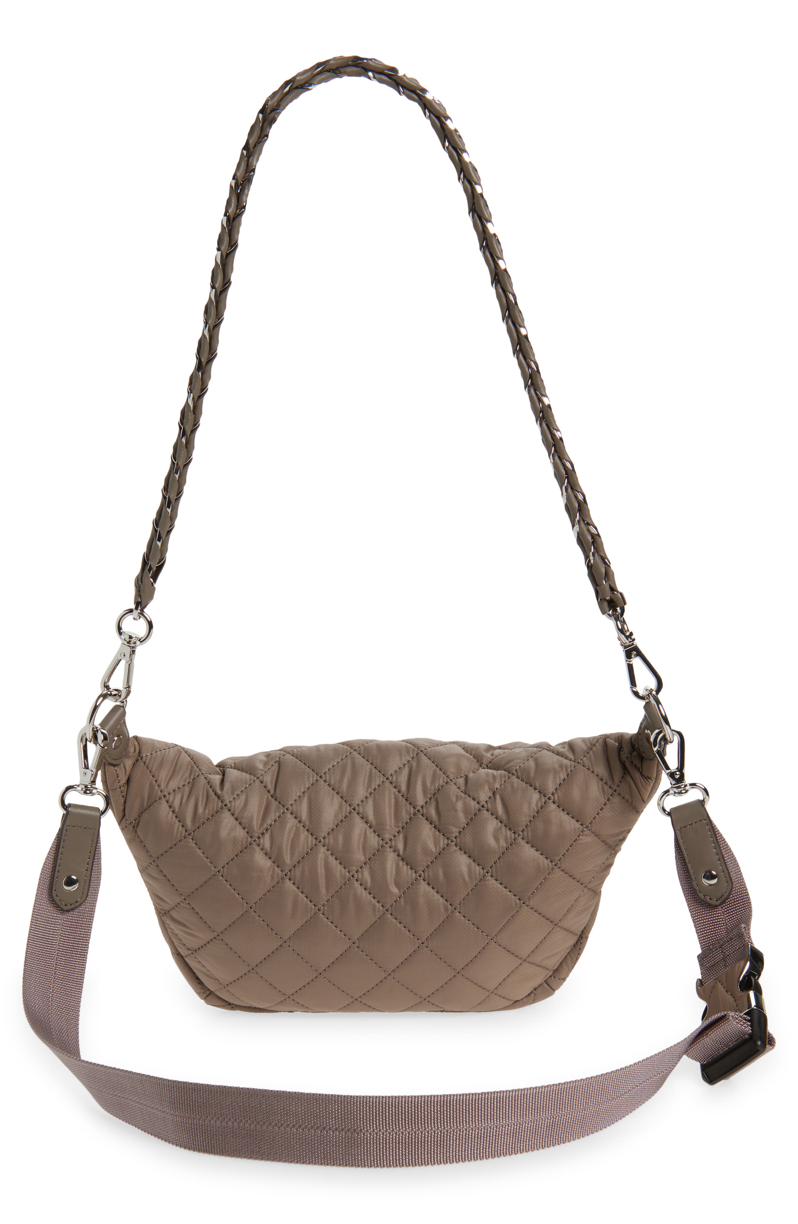MZ Wallace Crosby Quilted Nylon Convertible Sling Bag, Alternate, color, Morning Dove